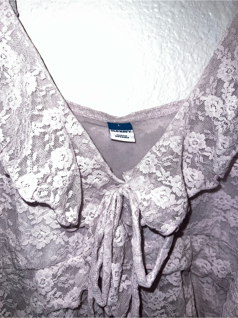 Lace Ruffle Tank Top - Lilac - Picture 2 of 3